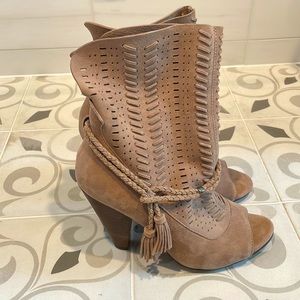 Dolce Vita suede open toe boots